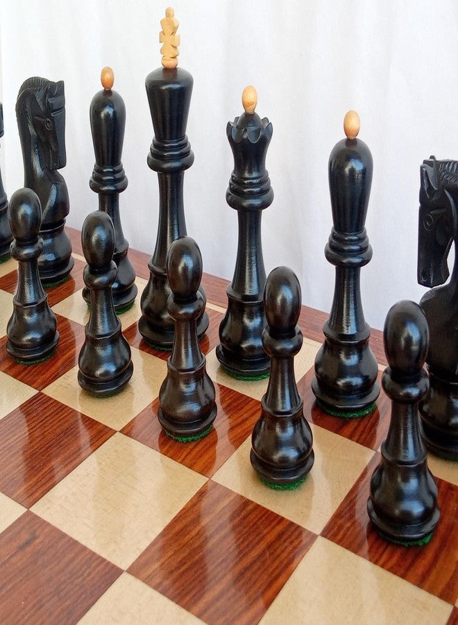 Enterro Wooden Chess Pieces 3.75" Russian Zagreb Ebonized Series - Ebonized Boxwood Well Polished Handicraft - Image 3